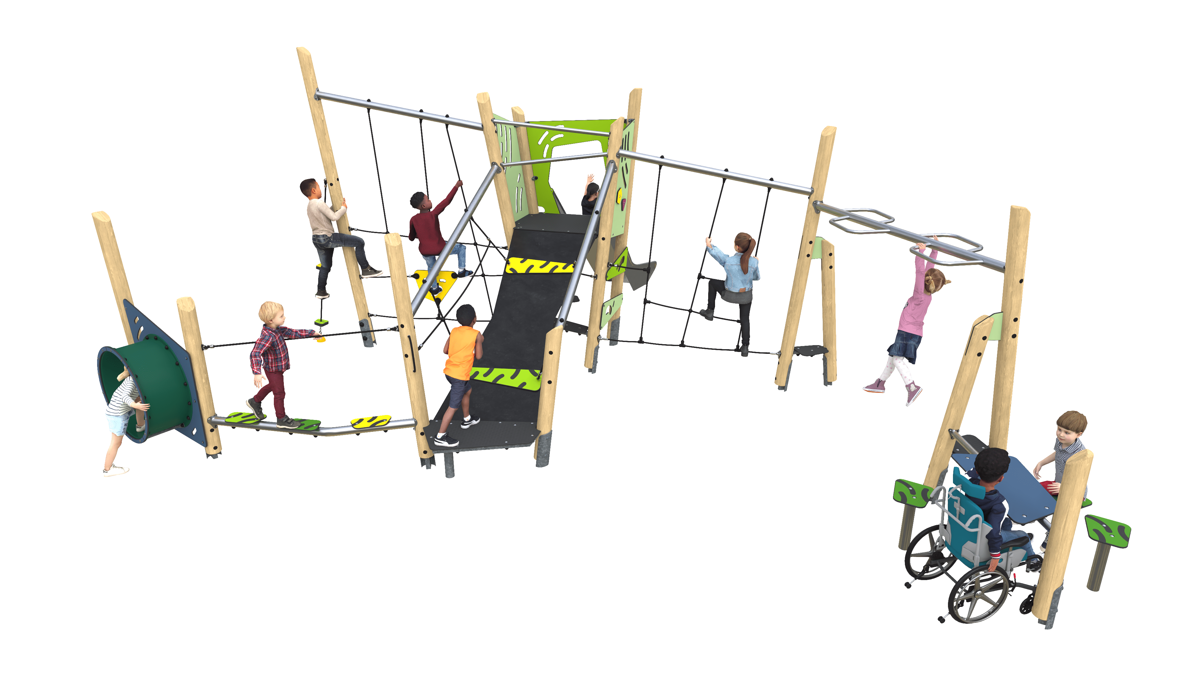 FUSE 1.5m Play System 1-Green-Steel Slide-Kids-02