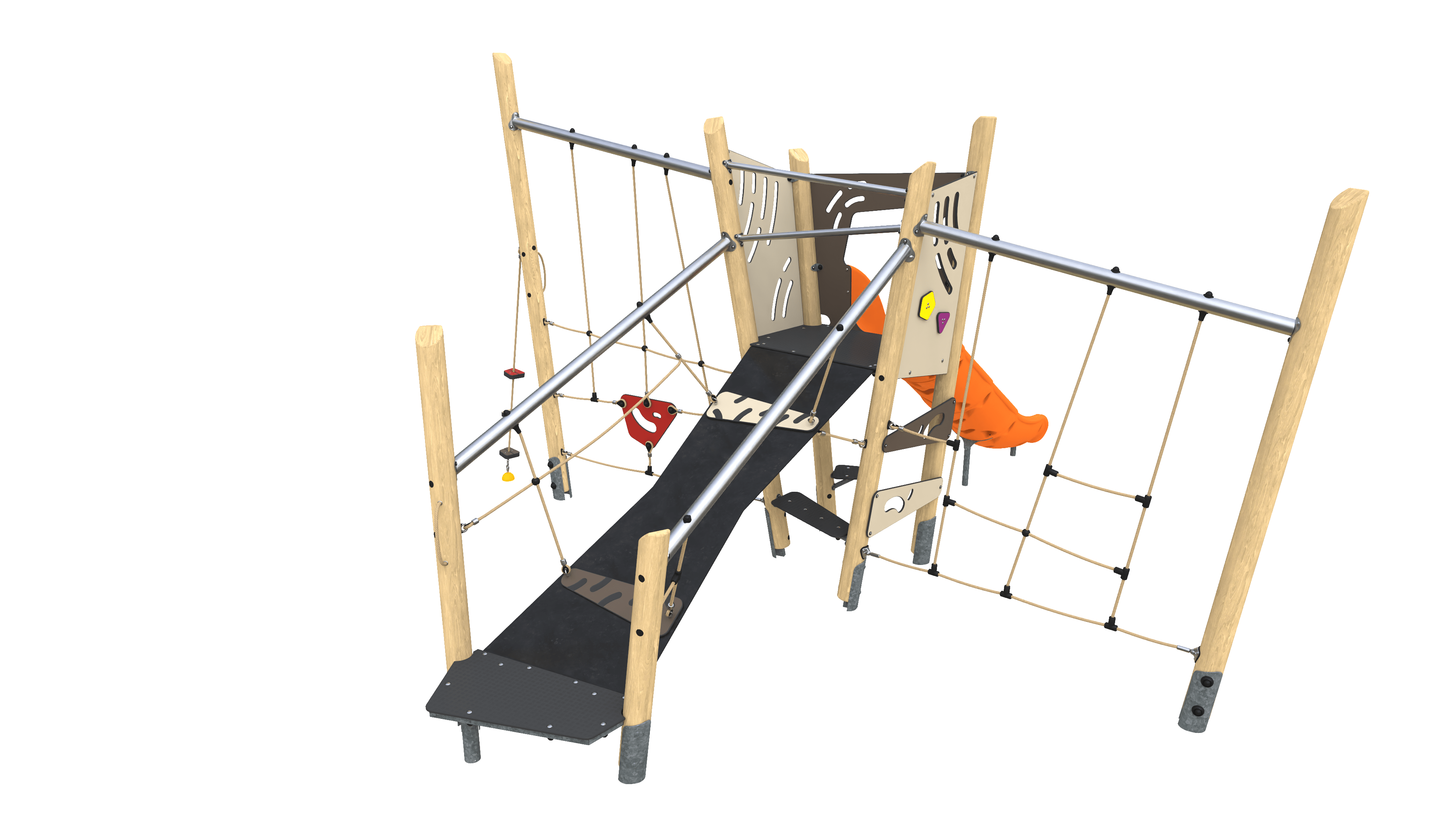 FUSE 1.5m Play System 3-Brown-Plastic Slide-02