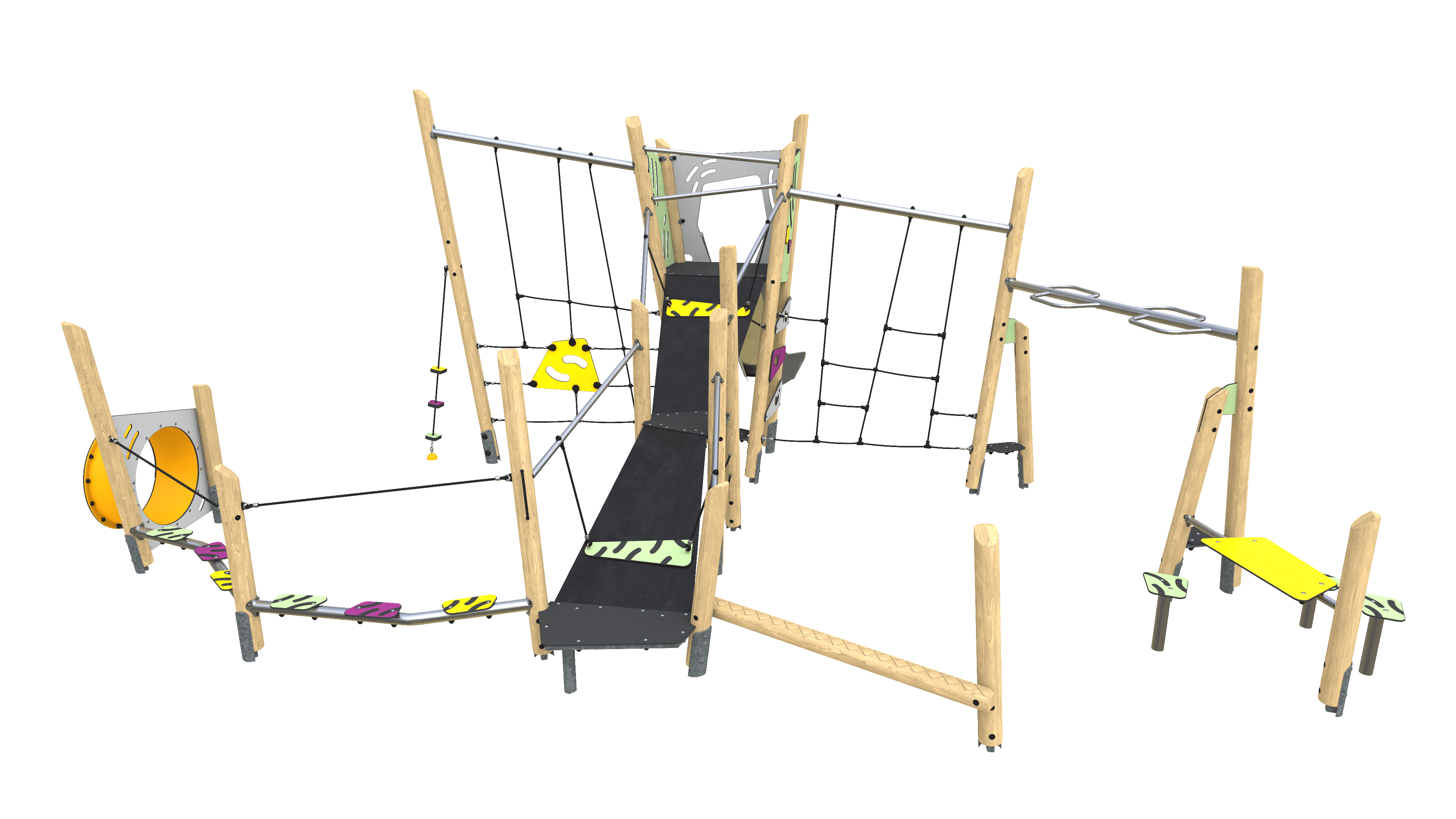 FUSE 1.9m Play System 1-Grey-Steel Slide-02